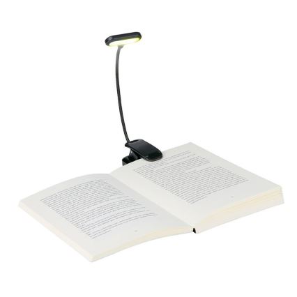 Grundig - Lámpara de mesa recargable con clip LED, 5 V, 400 mAh, negra