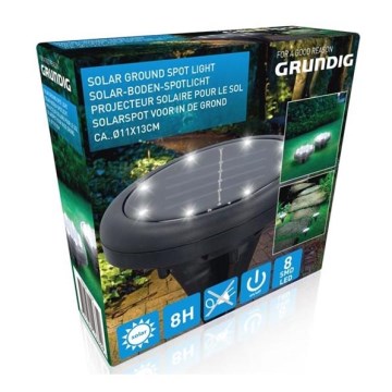 Grundig - Lámpara solar LED 8xLED/1xAA 600 mAh