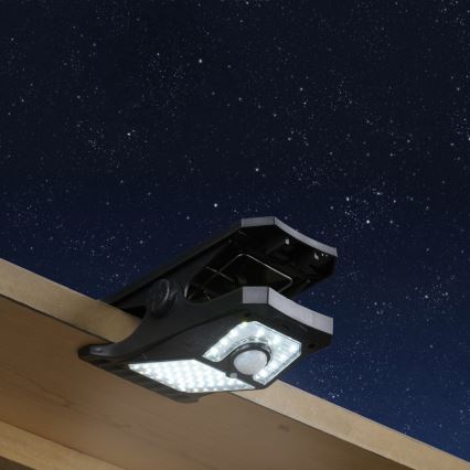 Grundig - Lámpara solar LED con sensor de movimiento y crepúsculo CLIP-ON LED/9W/3,7V 1500 mAh IP44