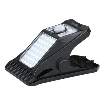 Grundig - Lámpara solar LED con sensor de movimiento y crepúsculo CLIP-ON LED/9W/3,7V 1500 mAh IP44