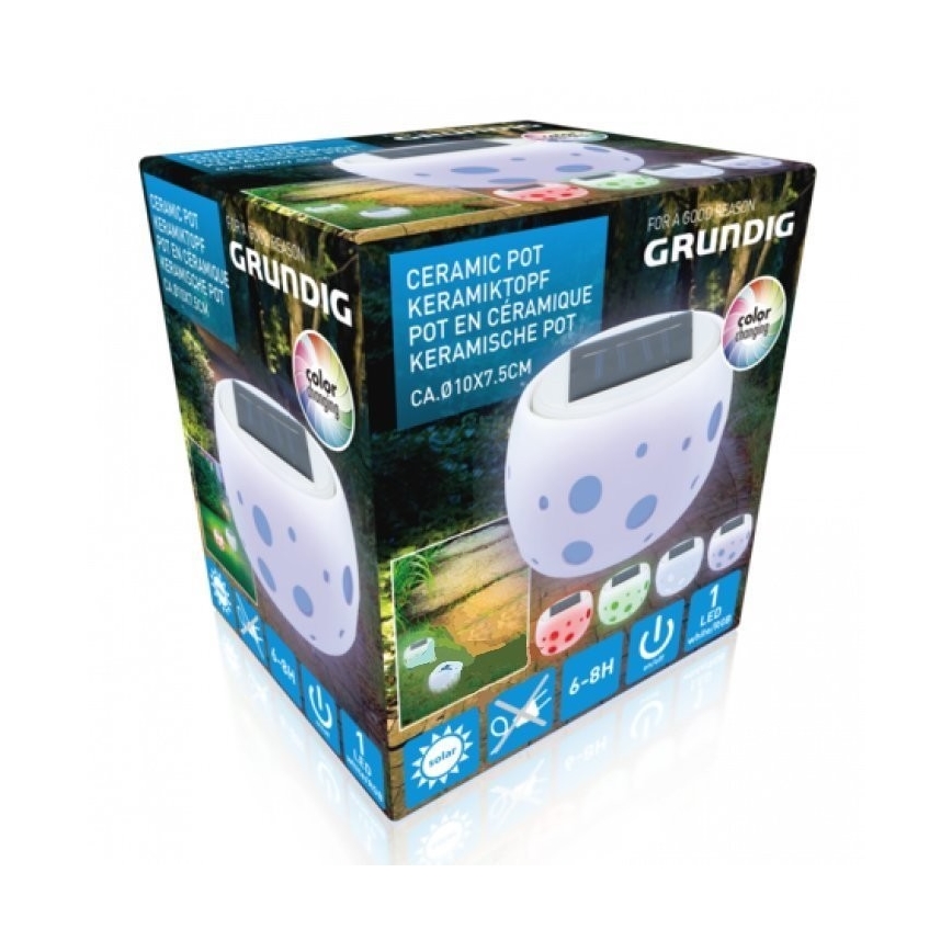 Grundig - Lámpara solar LED RGB LED/0,06W/1,2V 600 mAh