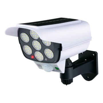 Grundig - Réplica solar LED de cámara de seguridad con sensor LED/1,2V 800 mAh + mando a distancia