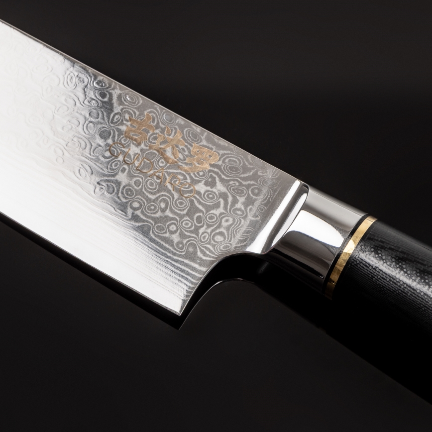 Gudaro - Cuchillo de chef Damasco AKIRO 8, 67 capas de acero, longitud 20 cm, negro
