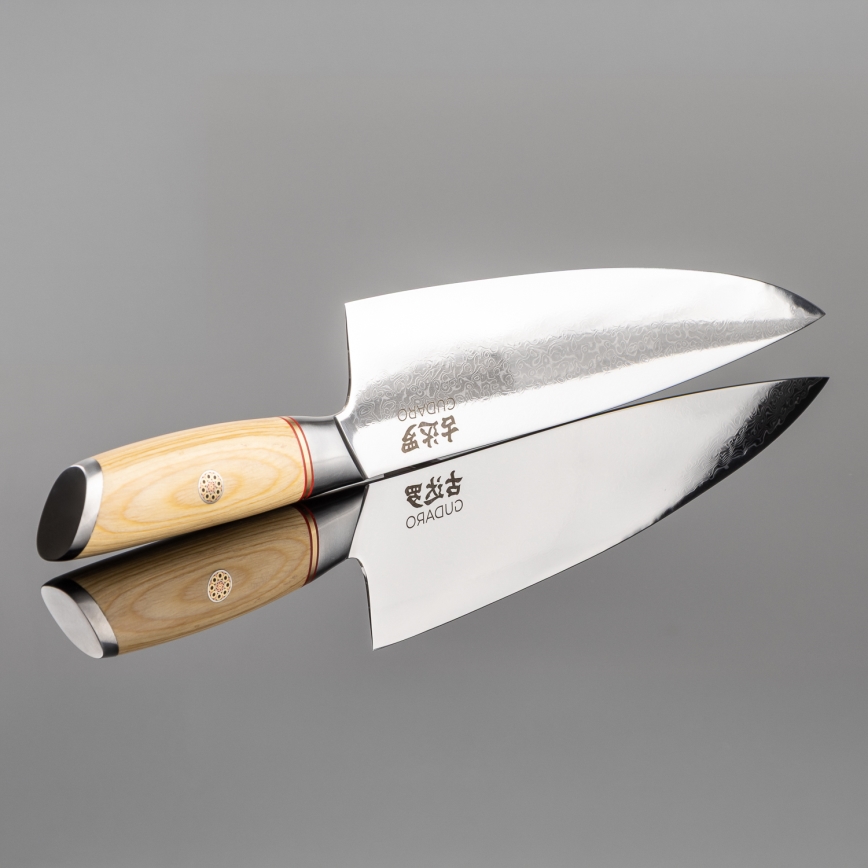 Gudaro - Cuchillo de chef Damasco HIKARI 8, 67 capas de acero, longitud de 20 cm