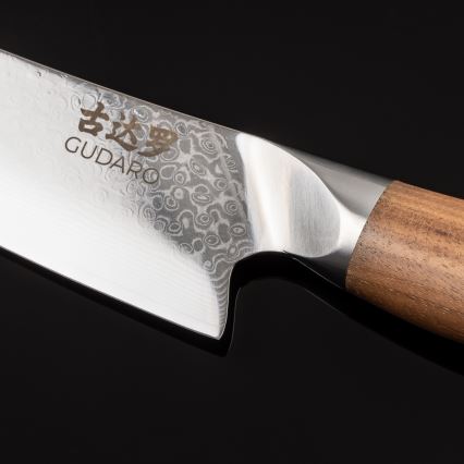 Gudaro - Cuchillo de chef Damasco TAKUMI 8, 67 capas de acero, longitud 20 cm, nogal
