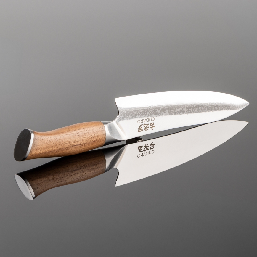 Gudaro - Cuchillo de chef Damasco TAKUMI 8, 67 capas de acero, longitud 20 cm, nogal