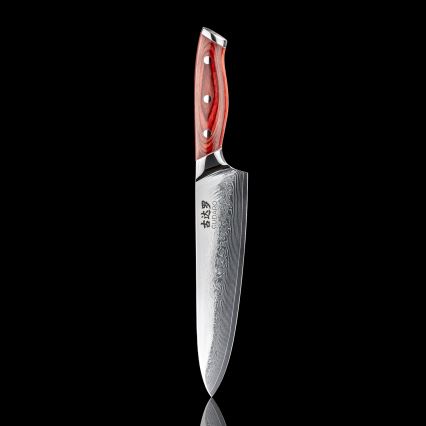 Gudaro - Cuchillo de chef de Damasco KENSHO 8, 67 capas de acero, longitud 20 cm