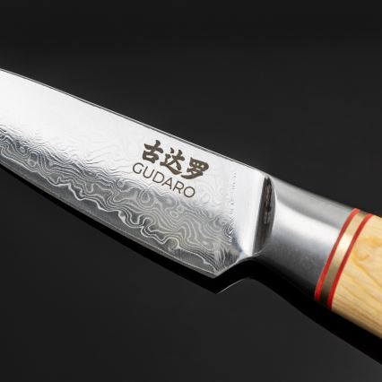 Gudaro - Cuchillo de cocina damasco HIKARI 3,5, 67 capas de acero, longitud de la hoja 9,5 cm