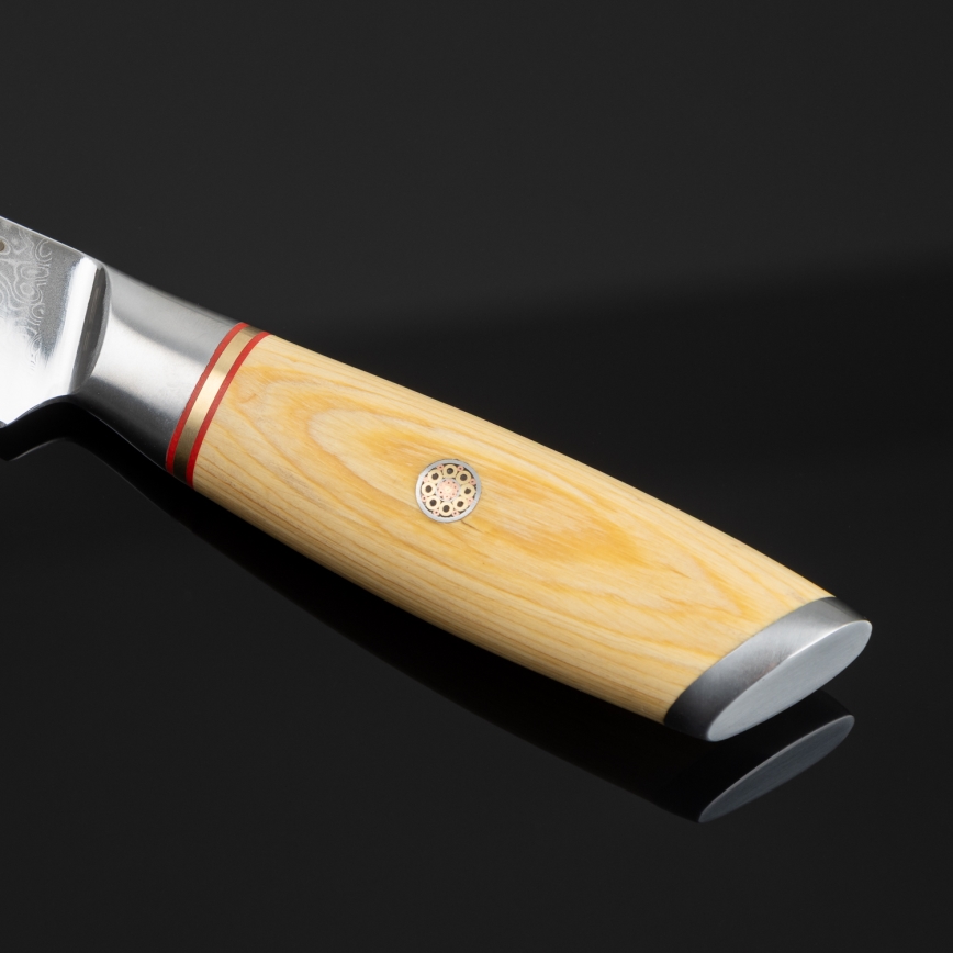 Gudaro - Cuchillo de cocina damasco HIKARI 3,5, 67 capas de acero, longitud de la hoja 9,5 cm