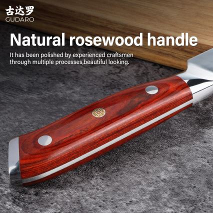Gudaro - Cuchillo de cocina Damasco MIYABI 3,5, 67 capas de acero, longitud 9,5 cm