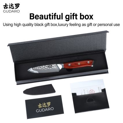 Gudaro - Cuchillo de cocina Damasco MIYABI 3,5, 67 capas de acero, longitud 9,5 cm
