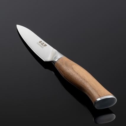 Gudaro - Cuchillo de cocina damasco TAKUMI 3,5, 67 capas de acero, longitud 9,5 cm, mango de nogal