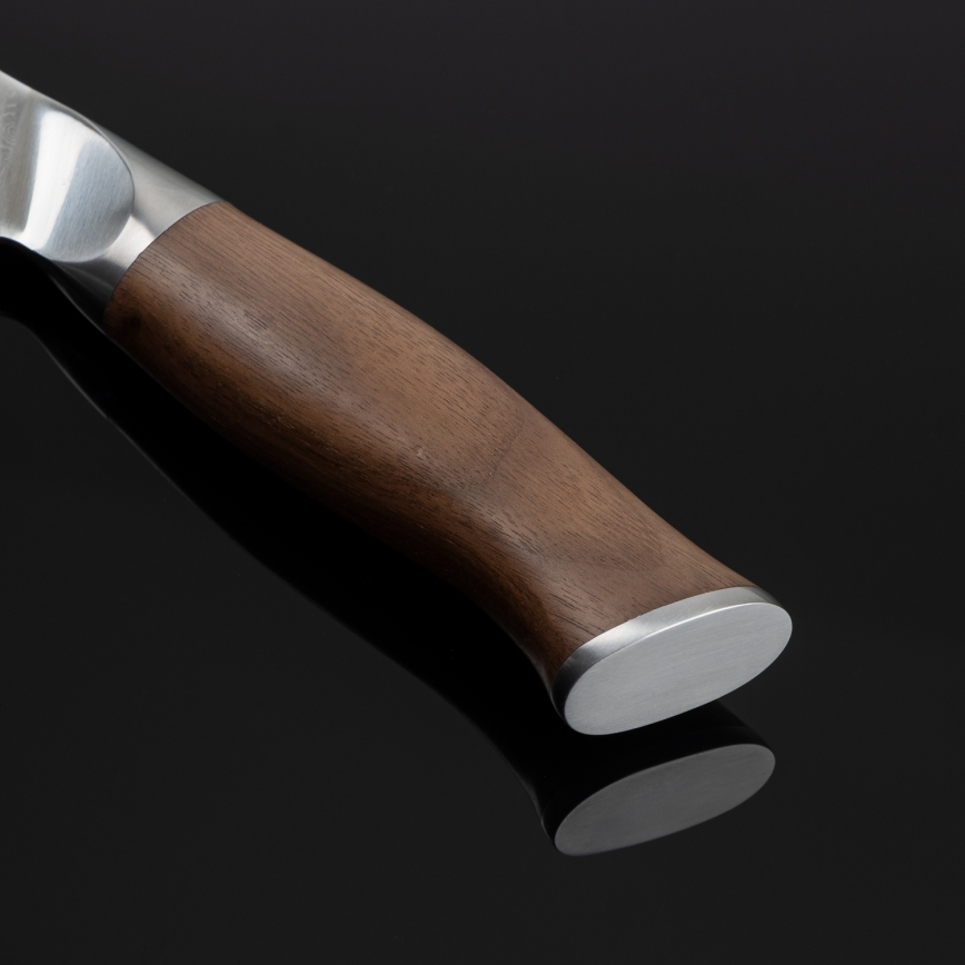 Gudaro - Cuchillo de cocina Santoku TAKUMI 7, acero damasco de 67 capas, longitud 17,5 cm, mango de nogal