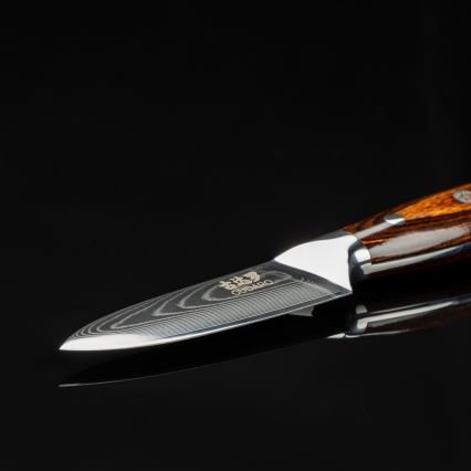 Gudaro - Cuchillo de cocina de damasco FENG 3,5, 67 capas de acero, longitud de 9,5 cm