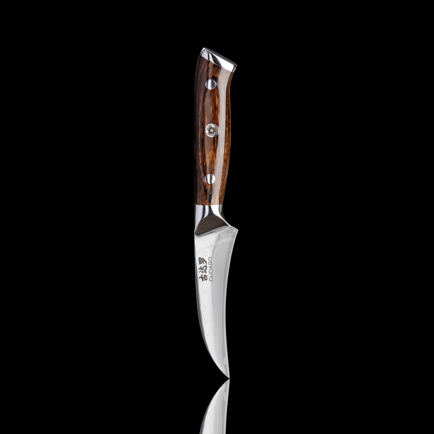 Gudaro -Cuchillo de cocina de damasco para frutas FENG 3,5, acero damasco de 67 capas, longitud 9,5cm
