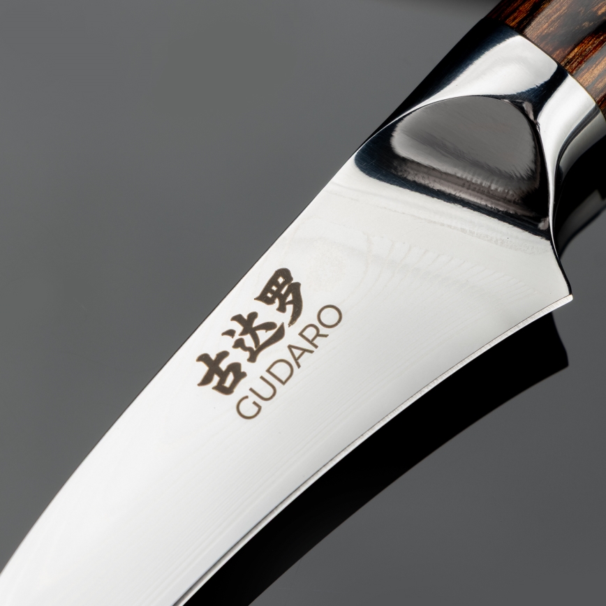 Gudaro -Cuchillo de cocina de damasco para frutas FENG 3,5, acero damasco de 67 capas, longitud 9,5cm