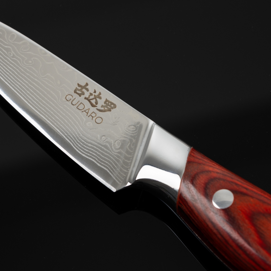 Gudaro - Cuchillo de cocina KENSHO 3,5, 67 capas de acero, longitud 9,5 cm
