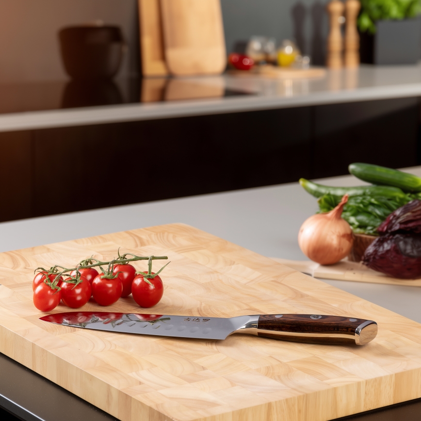 Gudaro - Cuchillo de cocina santoku de damasco FENG 7,5, 67 capas, longitud 18 cm