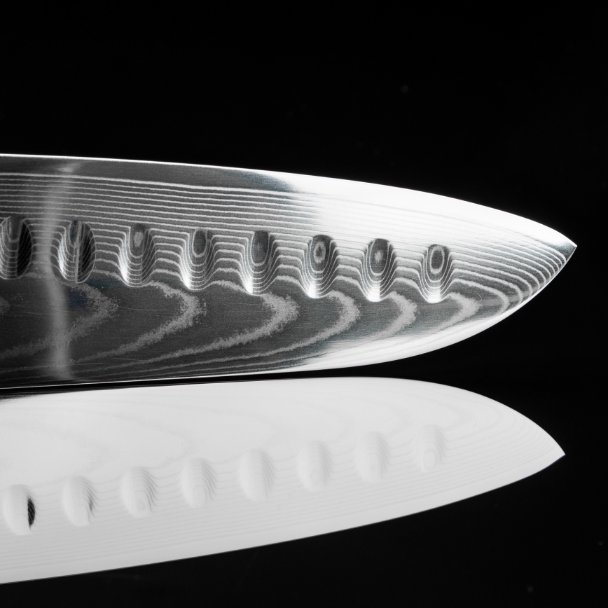Gudaro - Cuchillo de cocina santoku de damasco FENG 7,5, 67 capas, longitud 18 cm
