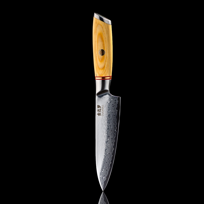 Gudaro - Cuchillo universal de cocina de acero damasco HIKARI 5, forjado en 67 capas, longitud 12,5 cm