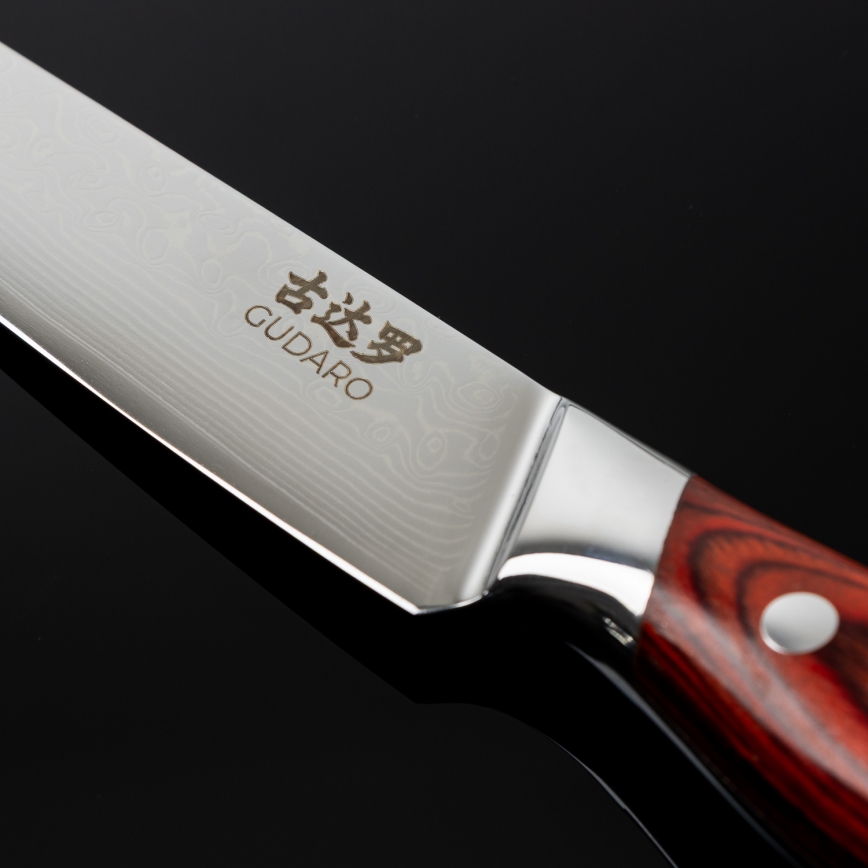 Gudaro - Cuchillo de cocina universal KENSHO 5, de damasco, 67 capas de acero, longitud 12,5 cm