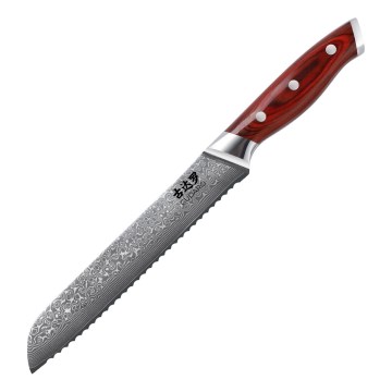 Gudaro - Cuchillo de pan de cocina Damasco KENSHO 8