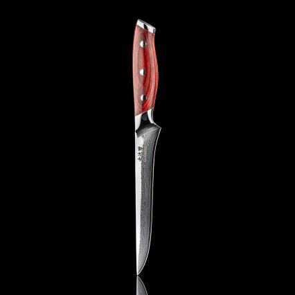 Gudaro - Cuchillo deshuesador KENSHO 6, acero damasco de 67 capas, longitud 15 cm