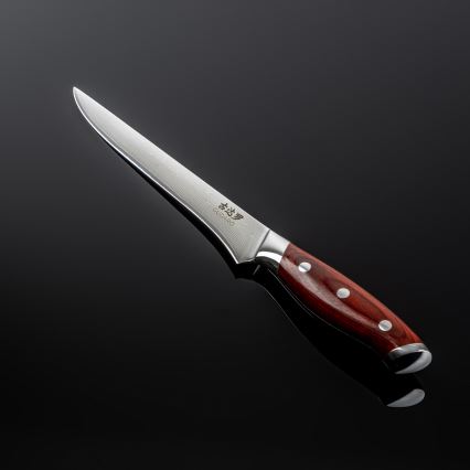 Gudaro - Cuchillo deshuesador KENSHO 6, acero damasco de 67 capas, longitud 15 cm