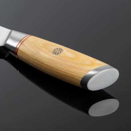 Gudaro - Cuchillo para porcionar HIKARI 8, 67 capas de acero damasco, longitud 20 cm