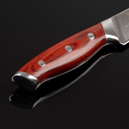 Gudaro - Cuchillo para porcionar KENSHO 8, acero Damasco de 67 capas, longitud 20 cm