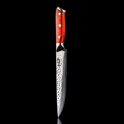 Gudaro - Cuchillo para porcionar MIYABI 8, 67 capas de acero damasco, longitud 20 cm