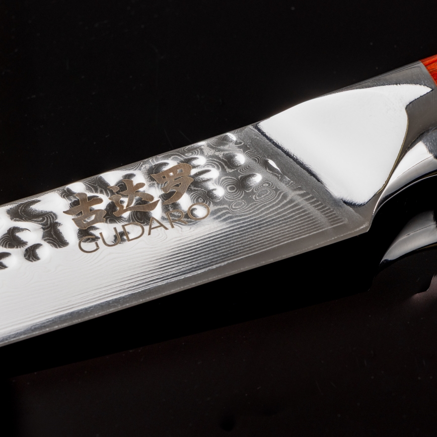 Gudaro - Cuchillo para porcionar MIYABI 8, 67 capas de acero damasco, longitud 20 cm