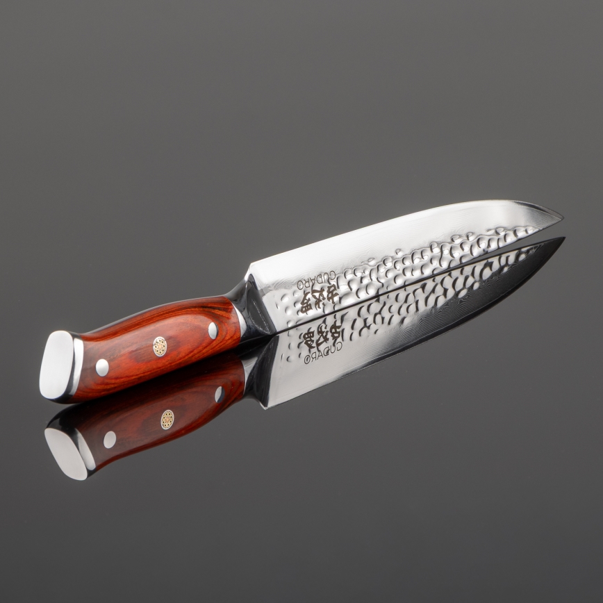 Gudaro - Cuchillo para porcionar MIYABI 8, 67 capas de acero damasco, longitud 20 cm