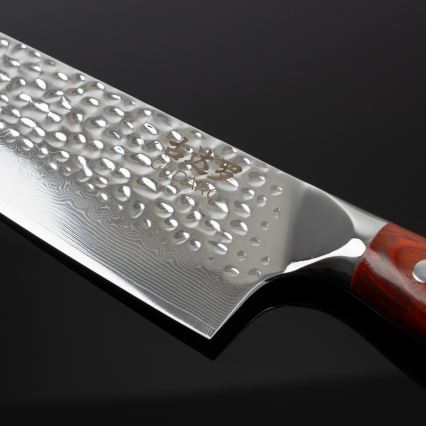 Gudaro - Cuchillo de cocina Santoku MIYABI de Damasco 7, 67 capas de acero, longitud 17,5 cm
