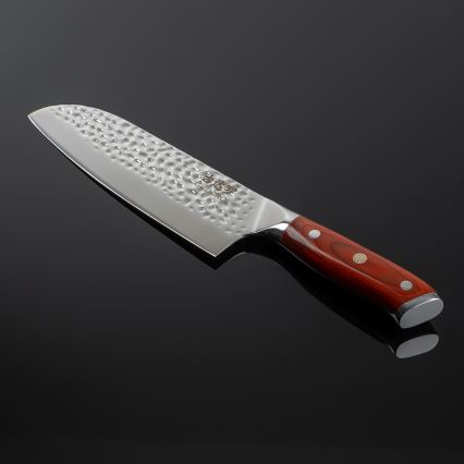 Gudaro - Cuchillo de cocina Santoku MIYABI de Damasco 7, 67 capas de acero, longitud 17,5 cm