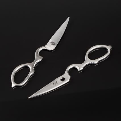 Gudaro - Juego de 5 cuchillos de cocina de Damasco SHIRO + soporte para cuchillos y tijeras para aves
