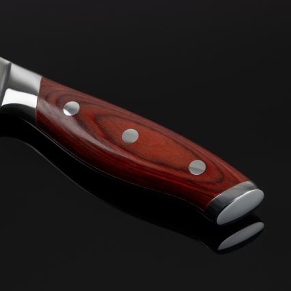 Gudaro - Juego de cuchillos de cocina con bloque KENSHO, 7 piezas, acacia