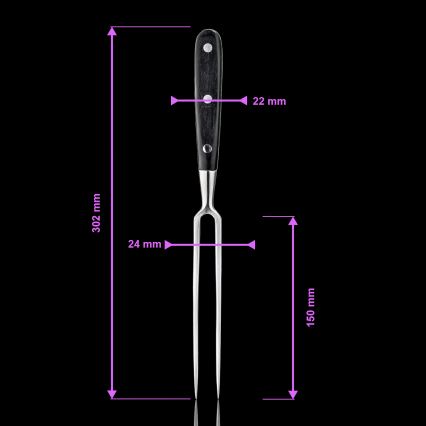 Gudaro - Tenedor de cocina MIYABI negro/pakka