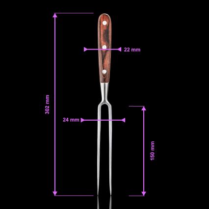 Gudaro - Tenedor de cocina MIYABI rojo/pakka