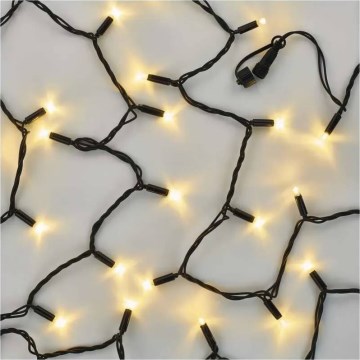Guirnalda conectable 100 LEDs/10 m, IP44, blanco cálido, negro