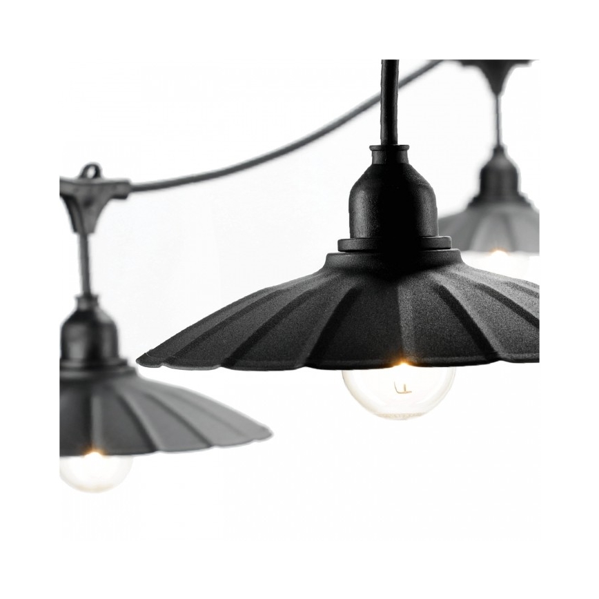 Guirnalda de luces decorativa para exterior CRETE 10xE27/230V 15m IP44