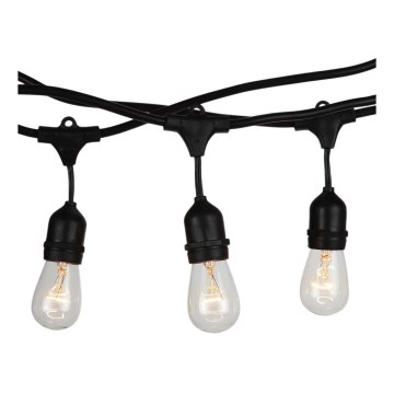 Guirnalda de luces exterior STRING 15m 15xE27/25W/230V IP54