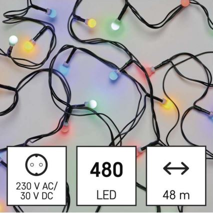 Guirnalda de luces LED para exterior 480xLED/53m IP44 multicolor