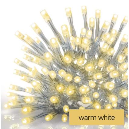 Guirnalda de luces LED para exteriores 300 LEDs/8 modos 10 m IP44, blanco cálido + mando a distancia