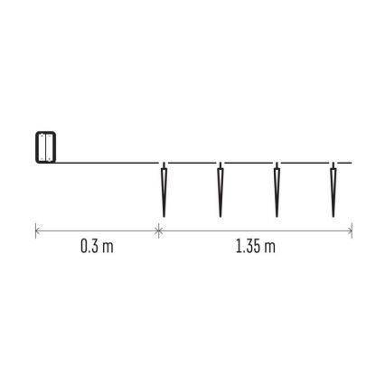 Guirnalda de Navidad LED 10xLED/2xAA 1,65 m