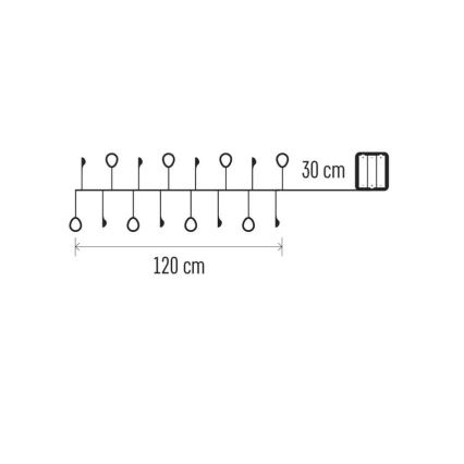 Guirnalda de Navidad LED 40xLED/3xAA 1,5 m blanco cálido