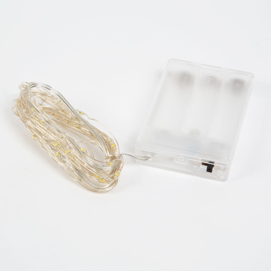 Guirnalda de Navidad LED 50xLED/3xAA 5,25m blanco frío