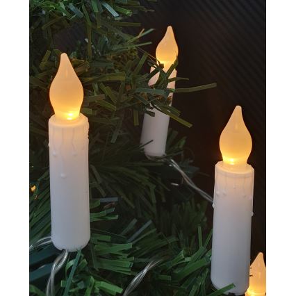 Guirnalda decorativa LED 10xLED/2xAA 1,65 m blanco cálido, con forma de vela