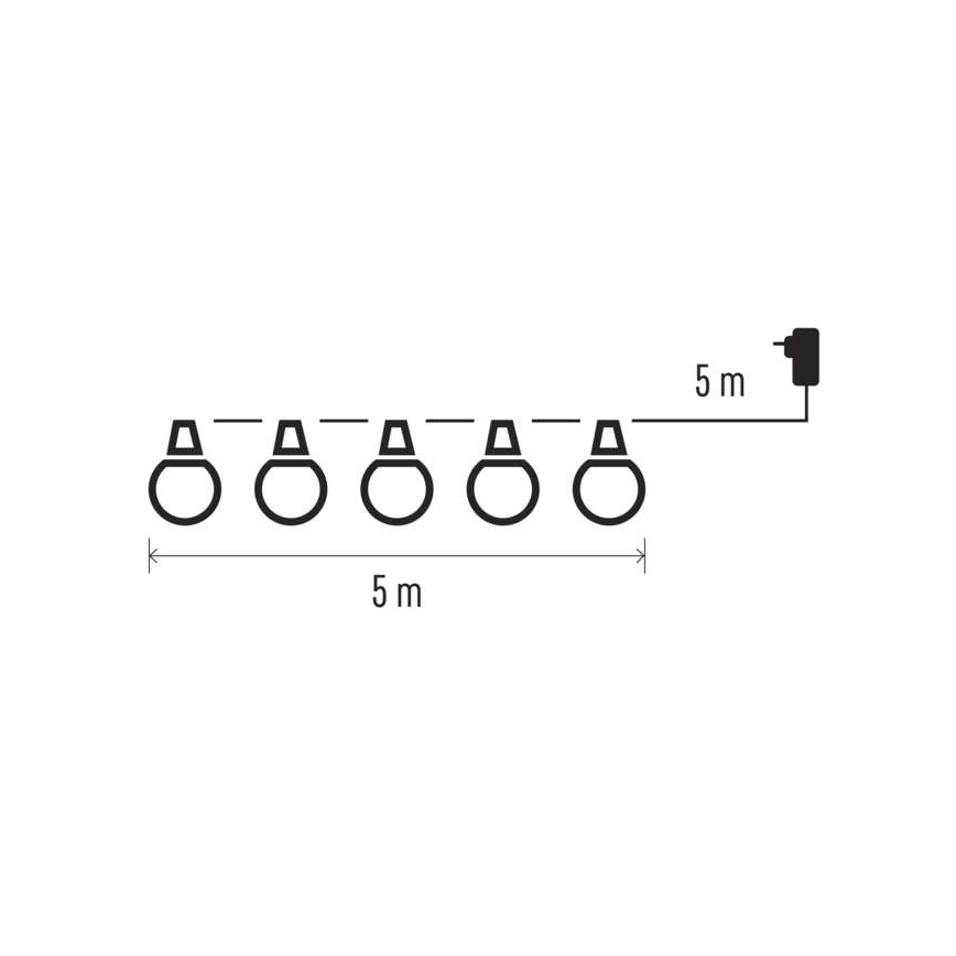 Guirnalda decorativa LED para exterior 10xLED/10m IP44 transparente