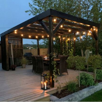 Guirnalda decorativa LED para exterior 20xE27/1W/230V 20,94 m IP44 negra